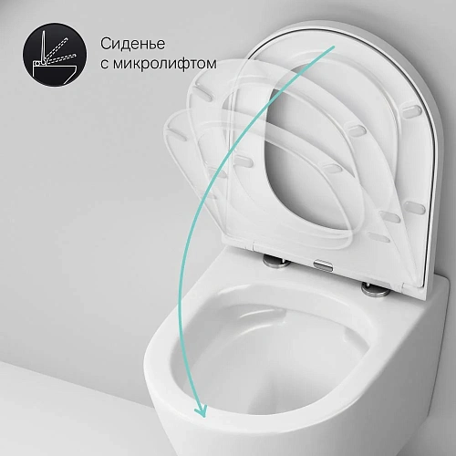 Унитаз подвесной AM.PM Sense C741701SC FlashClean с сиденьем микролифт Унитаз подвесной AM.PM Sense C741701SC FlashClean с сиденьем микролифт