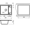 Кухонная мойка Granula 6002, ЧЁРНЫЙ, кварц 600х500 Кухонная мойка Granula 6002, ЧЁРНЫЙ, кварц 600х500