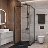 Душевой уголок CEZARES LUX-A-FS-1-100-C-GM 100x100 см, профиль оружейная сталь, стекло прозрачное Душевой уголок CEZARES LUX-A-FS-1-100-C-GM 100x100 см, профиль оружейная сталь, стекло прозрачное