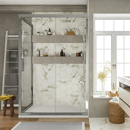 Душевой уголок STWORKI Эстерсунд 160x90 см профиль хром глянец 451432 Душевой уголок STWORKI Эстерсунд 160x90 см профиль хром глянец 451432