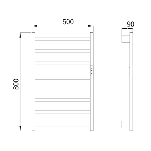 Полотенцесушитель электрический Raglo R350.07.05 настенный сенсорный с терморегулятором, сатин Полотенцесушитель электрический Raglo R350.07.05 настенный сенсорный с терморегулятором, сатин