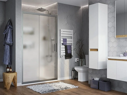 Душевая дверь STWORKI Стокгольм 120 см профиль хром матовый, стекло матовое, раздвижная 459644 Душевая дверь STWORKI Стокгольм 120 см профиль хром матовый, стекло матовое, раздвижная 459644