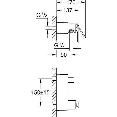 Смеситель для душа GROHE Veris, хром (32197000) Смеситель для душа GROHE Veris, хром (32197000)