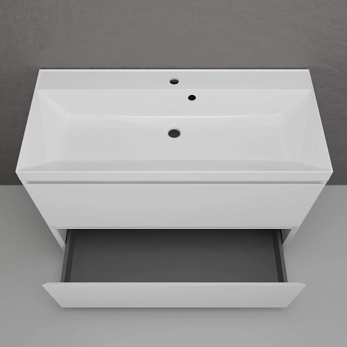 Тумба под раковину Style Line Манхэттен 100 см ЛС-00002368 напольная, белый матовый Тумба под раковину Style Line Манхэттен 100 см ЛС-00002368 напольная, белый матовый