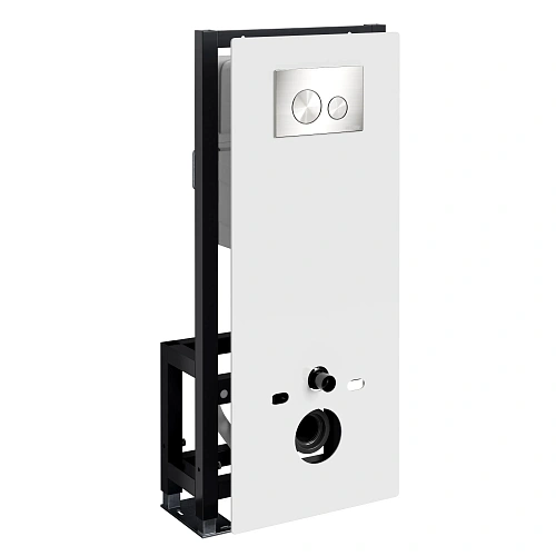 Инсталляция для унитаза WasserKRAFT Glan 66TLT.010.ME.WH.BN02 с клавишей смыва никель Инсталляция для унитаза WasserKRAFT Glan 66TLT.010.ME.WH.BN02 с клавишей смыва никель