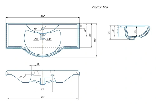 Раковина Kirovit Классик 105 SD-00000373 Раковина Kirovit Классик 105 SD-00000373