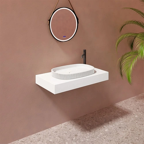 Раковина ABBER Stein AS2601 накладная, белая матовая Раковина ABBER Stein AS2601 накладная, белая матовая