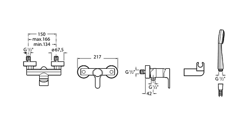 Смеситель для душа Roca L20 5A2009C0M Смеситель для душа Roca L20 5A2009C0M