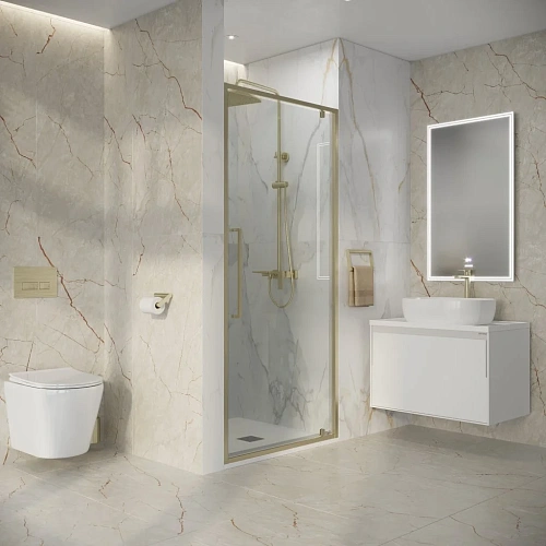 Душевая дверь Niagara Nova NG-45-8ASG (80х195) распашная, золото сатин, стекло прозрачное Душевая дверь Niagara Nova NG-45-8ASG (80х195) распашная, золото сатин, стекло прозрачное