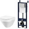 Комплект унитаза AM.PM Spirit IS301.701700 с инсталляцией, сиденьем микролифт и клавишей смыва белой
