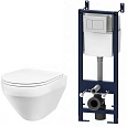 Комплект унитаза AM.PM Spirit IS301.701700 с инсталляцией, сиденьем микролифт и клавишей смыва белой Комплект унитаза AM.PM Spirit IS301.701700 с инсталляцией, сиденьем микролифт и клавишей смыва белой