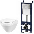 Комплект унитаза AM.PM Spirit IS301.701700 с инсталляцией, сиденьем микролифт и клавишей смыва белой Комплект унитаза AM.PM Spirit IS301.701700 с инсталляцией, сиденьем микролифт и клавишей смыва белой