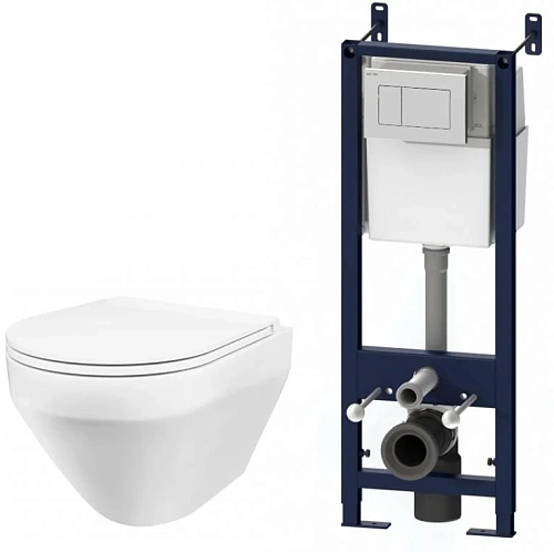 Комплект унитаза AM.PM Spirit IS301.701700 с инсталляцией, сиденьем микролифт и клавишей смыва белой Комплект унитаза AM.PM Spirit IS301.701700 с инсталляцией, сиденьем микролифт и клавишей смыва белой