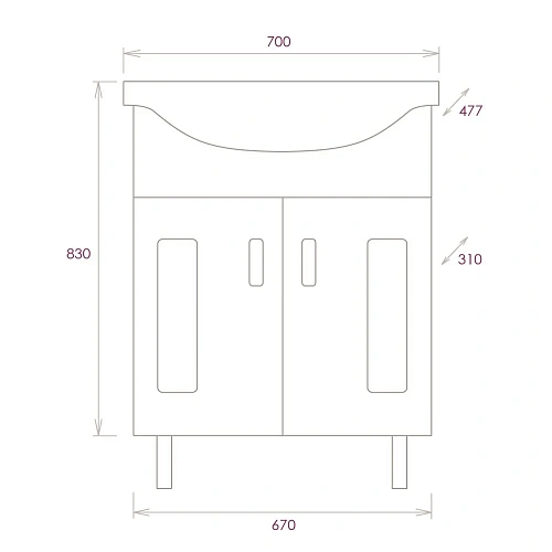 Тумба под раковину Onika КРИСТАЛЛ 70.18 107024 Тумба под раковину Onika КРИСТАЛЛ 70.18 107024