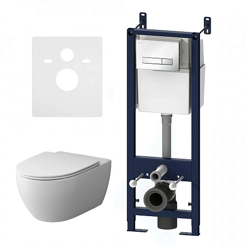 Комплект: Инсталляция с унитазом AM.PM Awe IS30201.111700 с клавишей Start S белый глянц сиденье микролифт Комплект: Инсталляция с унитазом AM.PM Awe IS30201.111700 с клавишей Start S белый глянц сиденье микролифт