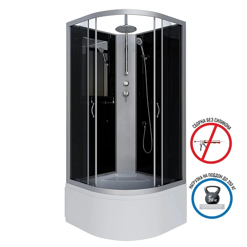 Душевая кабина Niagara Classic NG-2509-14BKT (1000х1000х2100) высокий поддон (40см) стекло тонированное 25091434BKT Душевая кабина Niagara Classic NG-2509-14BKT (1000х1000х2100) высокий поддон (40см) стекло тонированное 25091434BKT