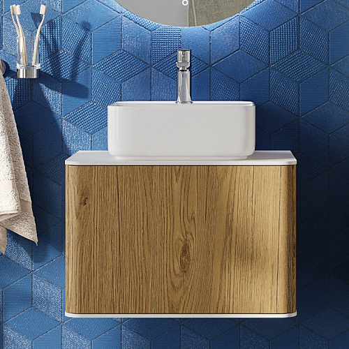 Тумба с раковиной STWORKI Ноттвиль 60 дуб верона, без выреза под смеситель 444538 Тумба с раковиной STWORKI Ноттвиль 60 дуб верона, без выреза под смеситель 444538