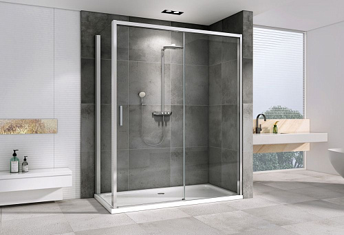 Душевой уголок ABBER Komfort AG93140-S92 140x90 см универсальный, профиль хром, стекло прозрачное Душевой уголок ABBER Komfort AG93140-S92 140x90 см универсальный, профиль хром, стекло прозрачное