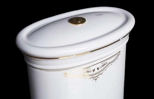 Унитаз напольный Boheme GOLD Puro с узором без сиденья 959-G с бачком Унитаз напольный Boheme GOLD Puro с узором без сиденья 959-G с бачком