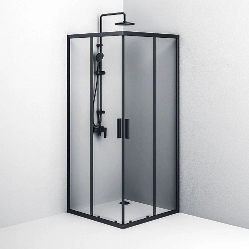 Душевой уголок AM.PM Gem S W93G-403-090BT S Slide 90x90 стекло прозрачное, профиль черный матовый Душевой уголок AM.PM Gem S W93G-403-090BT S Slide 90x90 стекло прозрачное, профиль черный матовый