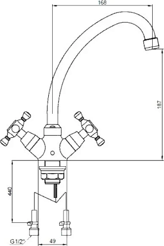 Смеситель для кухни Kaiser Carlson 11133 Смеситель для кухни Kaiser Carlson 11133