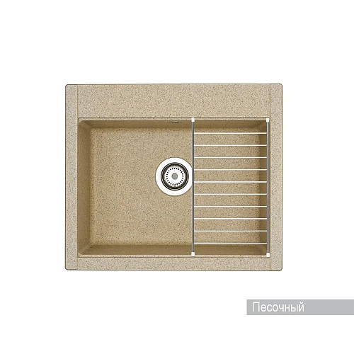 Кухонная мойка Aquaton Делия 60 1A715232LD220 из литого мрамора, прямоугольная, песочная Кухонная мойка Aquaton Делия 60 1A715232LD220 из литого мрамора, прямоугольная, песочная
