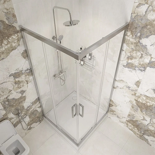 Душевой уголок STWORKI Дублин 100x100 см профиль хром матовый, прозрачное стекло, квадратный 409059 Душевой уголок STWORKI Дублин 100x100 см профиль хром матовый, прозрачное стекло, квадратный 409059