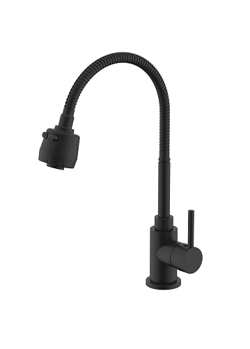 Смеситель для кухни Splenka S201.47.06 с гибким изливом, черный Смеситель для кухни Splenka S201.47.06 с гибким изливом, черный