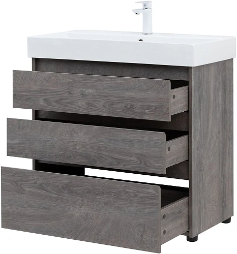 Тумба под раковину Aquanet Nova Lite 85 дуб рошелье (3 ящика) 00302476 Тумба под раковину Aquanet Nova Lite 85 дуб рошелье (3 ящика) 00302476