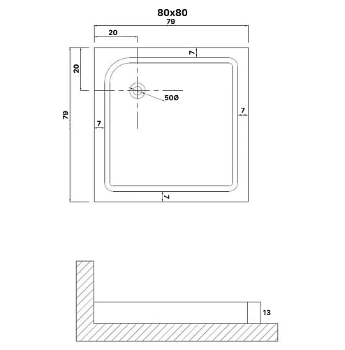 Душевой поддон Niagara Eco NG-P8080-14Q (80x80x13) пластик, квадратная, цвет белый Душевой поддон Niagara Eco NG-P8080-14Q (80x80x13) пластик, квадратная, цвет белый