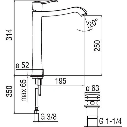 Смеситель для раковины Nobili Sofi SI98128/2CR Смеситель для раковины Nobili Sofi SI98128/2CR