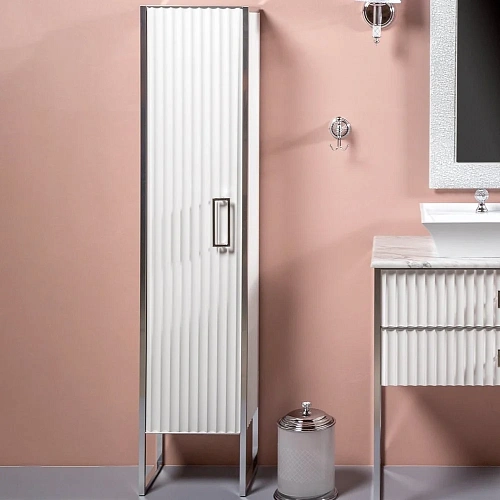 Шкаф-пенал Armadi Art MONACO 868-WCR-L белый глянец + хром L Шкаф-пенал Armadi Art MONACO 868-WCR-L белый глянец + хром L