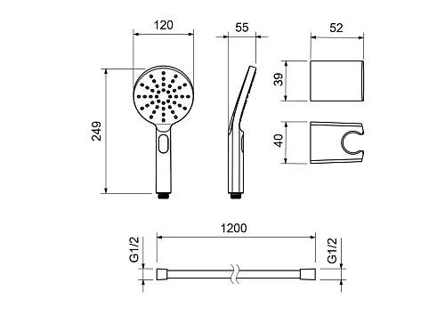 Душевой гарнитур Aquatek Оберон AQ2033BG золото шлифованное Душевой гарнитур Aquatek Оберон AQ2033BG золото шлифованное