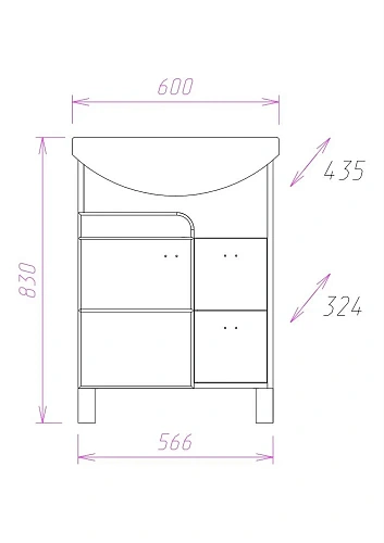 Тумба под раковину Onika СТИЛЬ 60.13 106032 Тумба под раковину Onika СТИЛЬ 60.13 106032