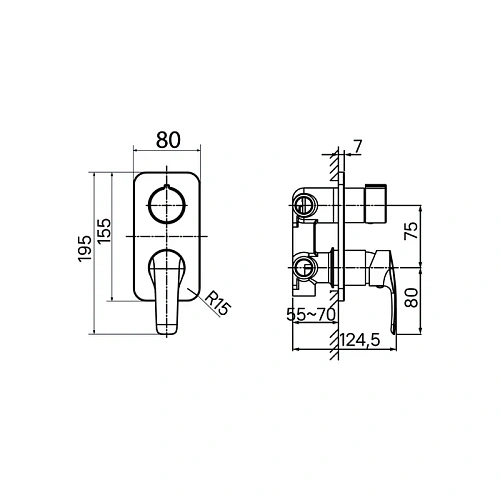 Смеситель для душа IDDIS Ray (RAYSB00i68) с тремя выходами, встраиваемый Смеситель для душа IDDIS Ray (RAYSB00i68) с тремя выходами, встраиваемый
