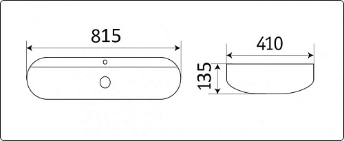 Раковина CeramaLux D1347 накладная, белый Раковина CeramaLux D1347 накладная, белый
