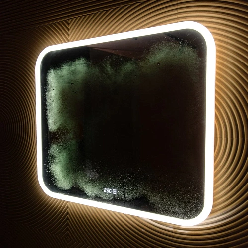 Зеркало Silver mirrors СТИВ-4 700x680 Сенсорный выключатель + ЧАСЫ ФР-00001699 Зеркало Silver mirrors СТИВ-4 700x680 Сенсорный выключатель + ЧАСЫ ФР-00001699