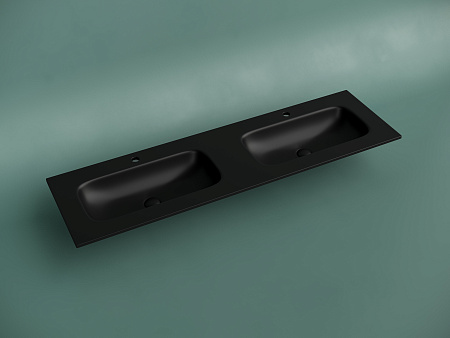 Раковина Ceramica Nova Grace CN7023MB мебельная 1610x457x137 с двумя чашами и отверстиями под смеситель черный матовый Раковина Ceramica Nova Grace CN7023MB мебельная 1610x457x137 с двумя чашами и отверстиями под смеситель черный матовый