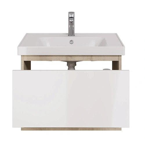 Тумба под раковину DREJA PERFECTO, 70 см, подвесная, 1 ящик, дуб эврика/белый глянец 99.0812 Тумба под раковину DREJA PERFECTO, 70 см, подвесная, 1 ящик, дуб эврика/белый глянец 99.0812