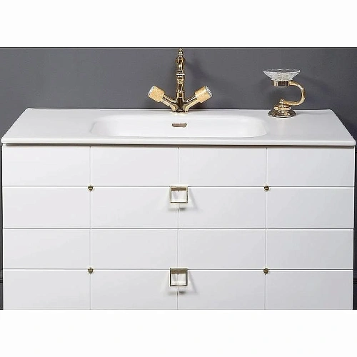 Тумба под раковину Armadi Art VALLESSI AVANTGARDE Piazza 100 белая-золото 841-100-WG Тумба под раковину Armadi Art VALLESSI AVANTGARDE Piazza 100 белая-золото 841-100-WG