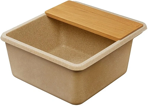 Кухонная мойка Aquaton Беллис 57 1A724932BS220 из литого мрамора, песочный Кухонная мойка Aquaton Беллис 57 1A724932BS220 из литого мрамора, песочный