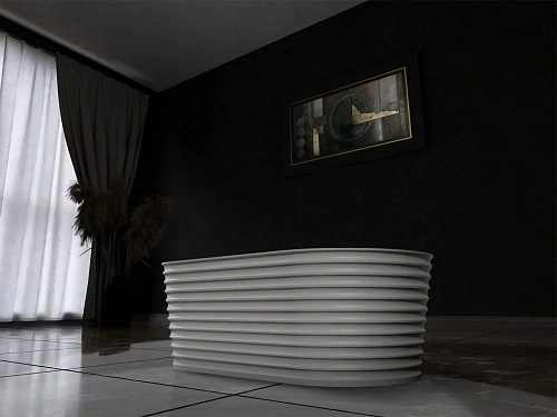 Ванна отдельностоящая ABBER AS9650 170x80 универсальная, белая матовая, искусственный камень Ванна отдельностоящая ABBER AS9650 170x80 универсальная, белая матовая, искусственный камень