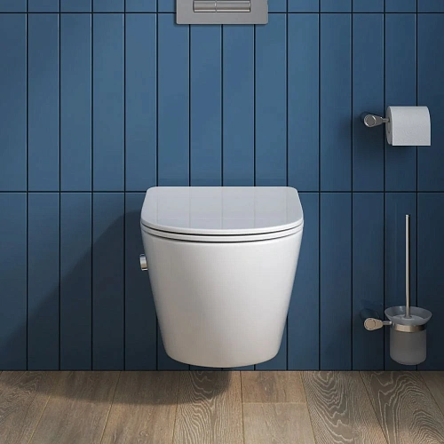 Унитаз подвесной BelBagno UNO BB3105CHR-BS/SC с сиденьем, функцией биде и смесителем Унитаз подвесной BelBagno UNO BB3105CHR-BS/SC с сиденьем, функцией биде и смесителем