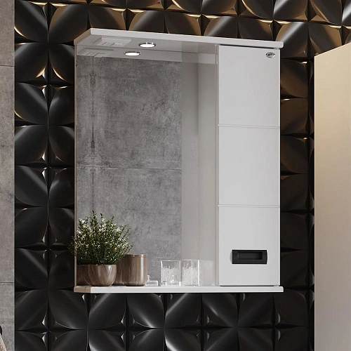 Зеркальный шкаф Onika БАЛТИКА Black 58.01 правый 205846 Зеркальный шкаф Onika БАЛТИКА Black 58.01 правый 205846