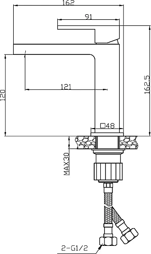 Смеситель для раковины STWORKI Нюборг NU-01cr 550011 Смеситель для раковины STWORKI Нюборг NU-01cr 550011