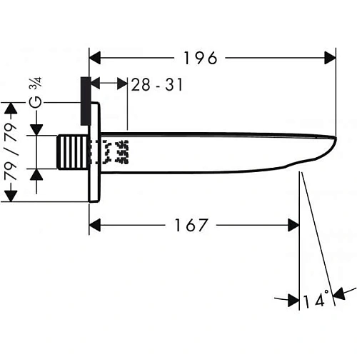 Излив hansgrohe Puravida для ванны 15412000 Излив hansgrohe Puravida для ванны 15412000