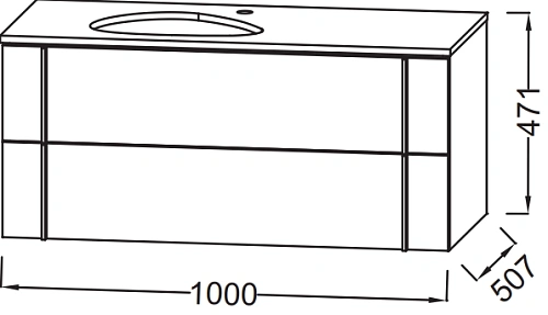 Комплект мебели 100 см Jacob Delafon Nouvelle Vague пепельный матовый, 2 ящика с доводчиком, серая, EB3049-NF+EB3040-M77+EVI002-MG2 Комплект мебели 100 см Jacob Delafon Nouvelle Vague пепельный матовый, 2 ящика с доводчиком, серая, EB3049-NF+EB3040-M77+EVI002-MG2