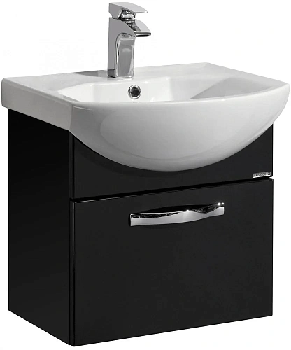 Тумба под раковину Aquaton Ария 50 подвесная черный глянец 1A140301AA950 Тумба под раковину Aquaton Ария 50 подвесная черный глянец 1A140301AA950