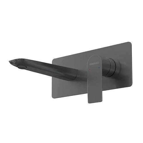 Смеситель для раковины BERGES VENTAS S скрытого монтажа, оружейная сталь 076013 Смеситель для раковины BERGES VENTAS S скрытого монтажа, оружейная сталь 076013