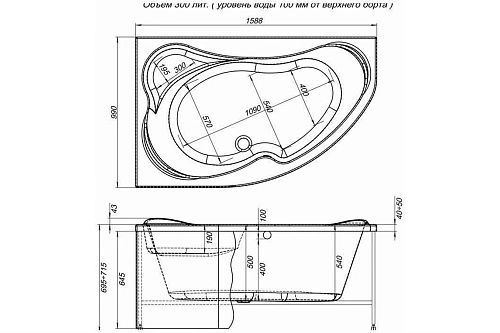 Акриловая ванна Aquanet Capri 160x100 L 00203911 Акриловая ванна Aquanet Capri 160x100 L 00203911